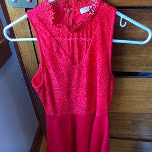 Red lace dress